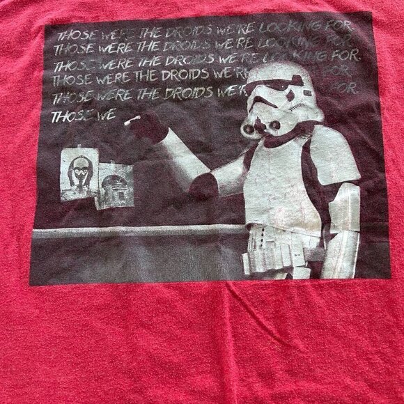 🎀 3 for $30 🎀 Star Wars Droid Men’s Medium Red Graphic Tee Humor Comics - Picture 3 of 6